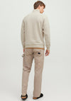 Jack & Jones Bradley Half Zip Sweatshirt, Light Beige