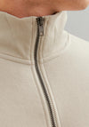 Jack & Jones Bradley Half Zip Sweatshirt, Light Beige