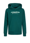Jack & Jones Boys Alvis Long Sleeve Hoodie, Deep Teal