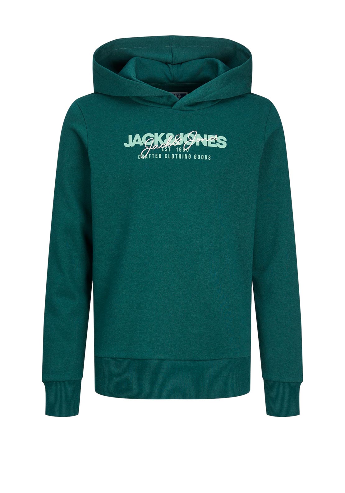 Jack & Jones Boys Alvis Long Sleeve Hoodie, Deep Teal