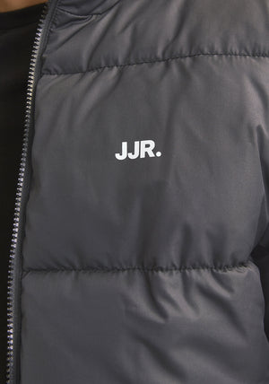 JJ Rebel by Jack & Jones Logo Puffer Jacket, Black