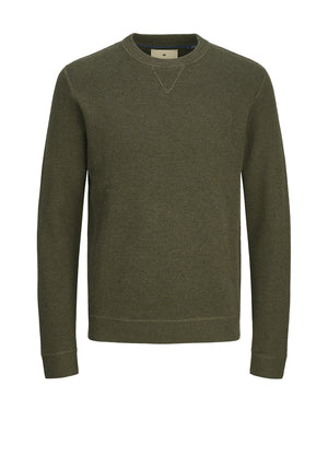 Jack & Jones Christer Crew Neck Jumper, Olive Green