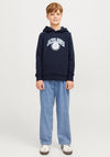 Jack & Jones Boy Kam Varsity Long Sleeve Hoodie, Sky Captain