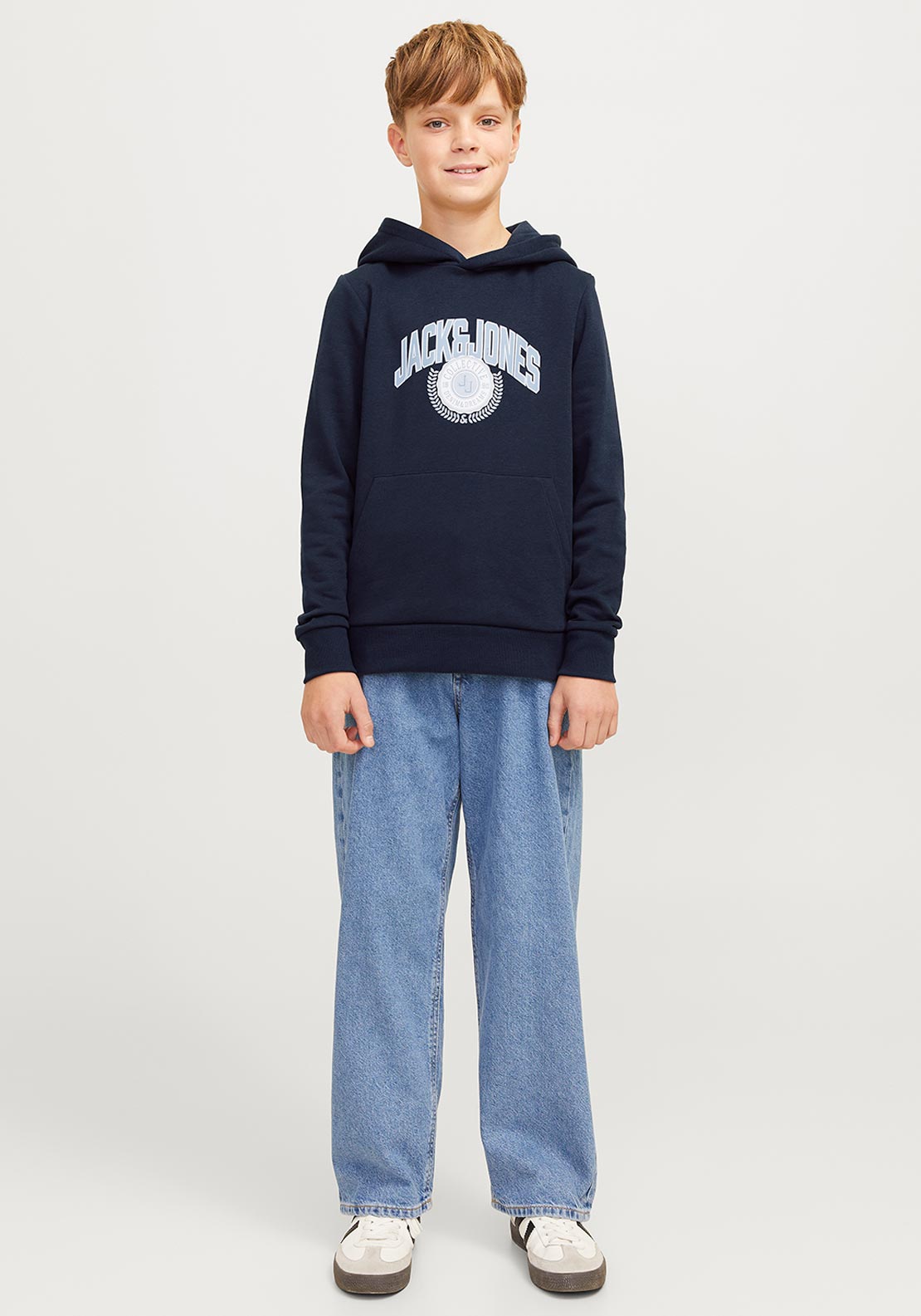 Jack & Jones Boy Kam Varsity Long Sleeve Hoodie, Sky Captain
