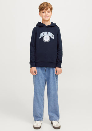 Jack & Jones Boy Kam Varsity Long Sleeve Hoodie, Sky Captain