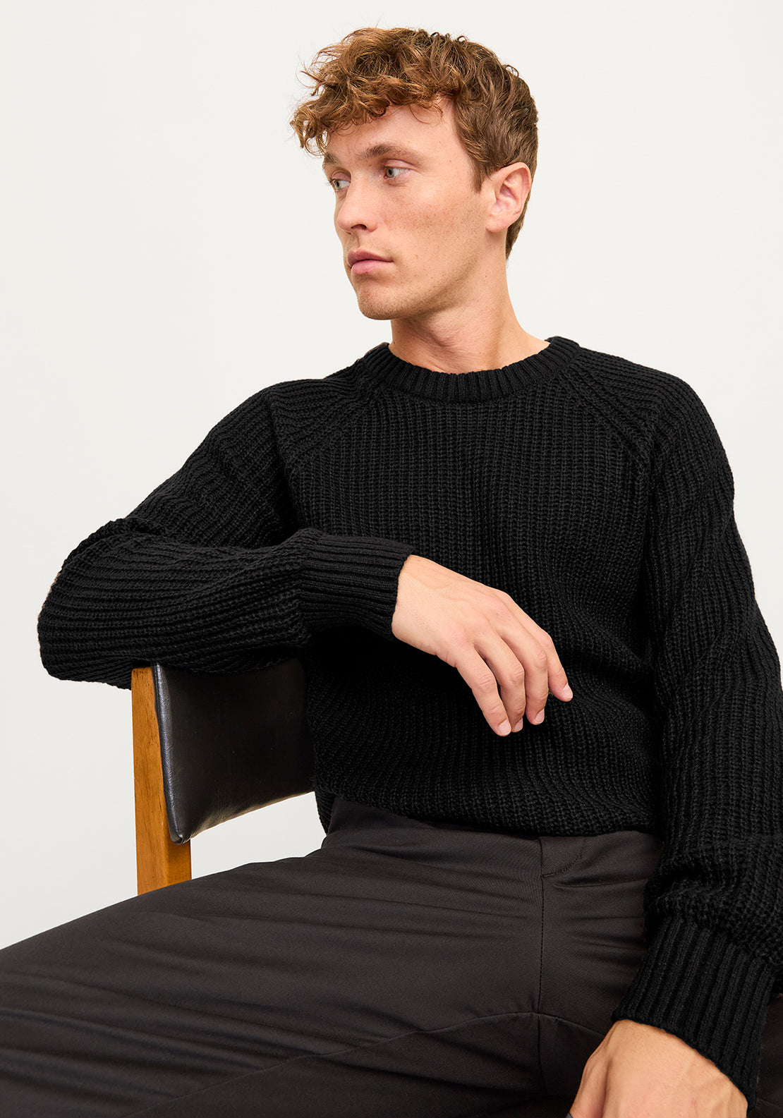 Jack & Jones Crew Neck Knit Jumper, Black