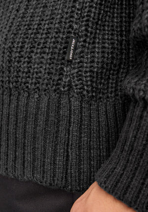 Jack & Jones Crew Neck Knit Jumper, Dark Grey