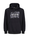 Jack & Jones Aero Front Print Hoodie, Black