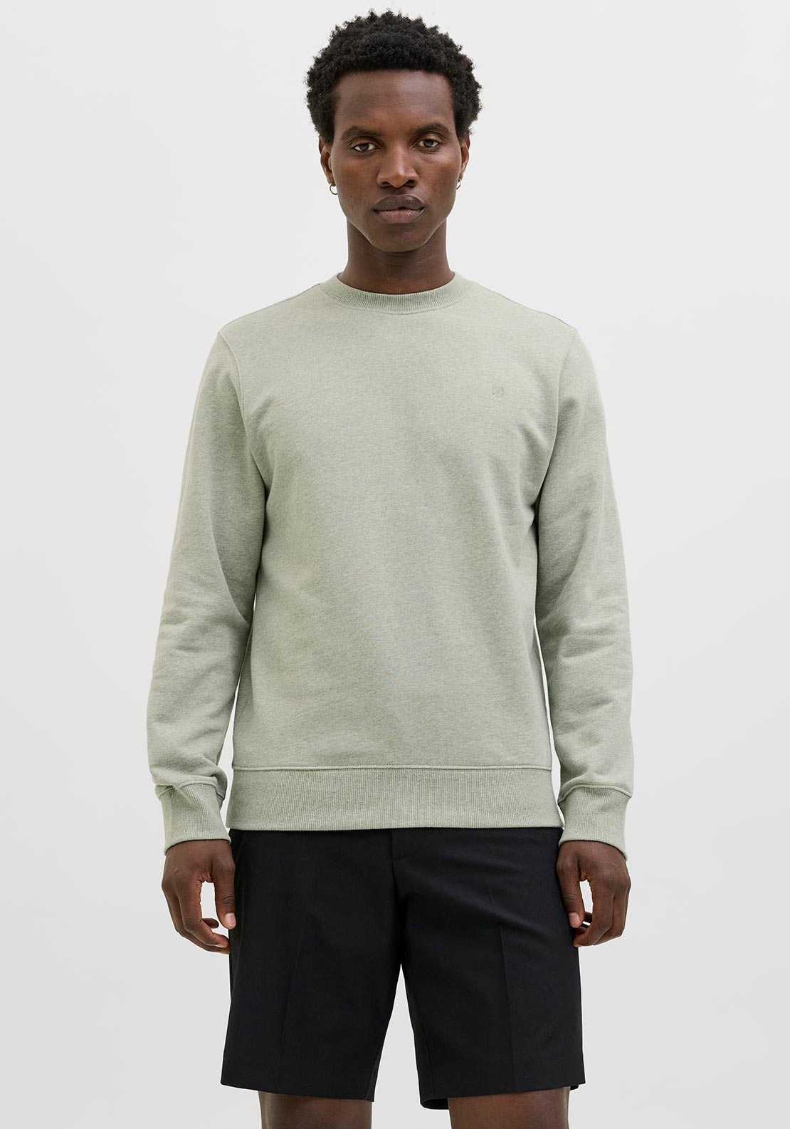 Jack & Jones Logan Crew Neck Sweatshirt, Sage Green Melange