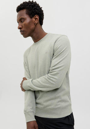 Jack & Jones Logan Crew Neck Sweatshirt, Sage Green Melange