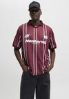 Jack & Jones Signal Stripe V Neck Jersey, Wine