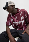 Jack & Jones Signal Stripe V Neck Jersey, Wine