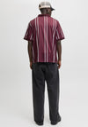 Jack & Jones Signal Stripe V Neck Jersey, Wine