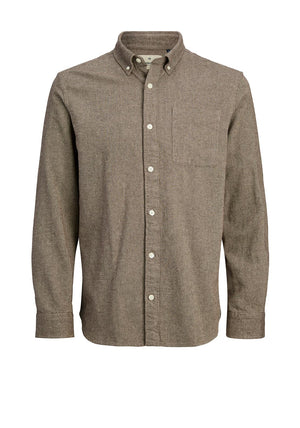 Jack & Jones Brook Twill Shirt, Light Brown
