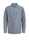 Jack & Jones Brook Twill Shirt, Navy & White