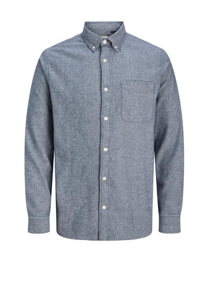 Jack & Jones Brook Twill Shirt, Navy & White