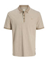 Jack & Jones Logan Polo Shirt, Beige Melange