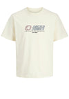Jack & Jones Tier Front Print T-Shirt, Cream