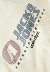 Jack & Jones Tier Front Print T-Shirt, Cream