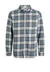 Jack & Jones Boy Joshua Check Long Sleeve Shirt, Grey