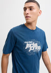 Jack & Jones Grid Graphic T-Shirt, Dark Blue
