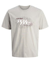 Jack & Jones Grid Graphic T-Shirt, Greige