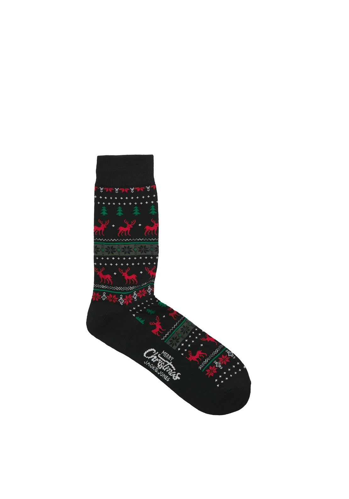 Jack & Jones 3 Pack Reindeer Socks, Black Multi