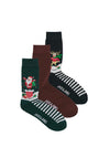Jack & Jones 3 Pack Snowy Xmas Socks, Black Multi