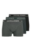 Jack & Jones 3 Pack Cotton Stretch Trunks, Grey Multi