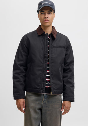 Jack & Jones Cord Collar Worker Jacket, Black