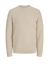 Jack & Jones Bruce Knit Crew Neck Jumper, Beige
