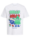 Jack & Jones Holiday Holy Joly Cartoon T-Shirt, White