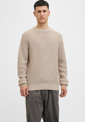 Jack & Jones Crew Neck Knit Jumper, Beige