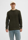 Jack & Jones Crew Neck Knit Jumper, Dark Green