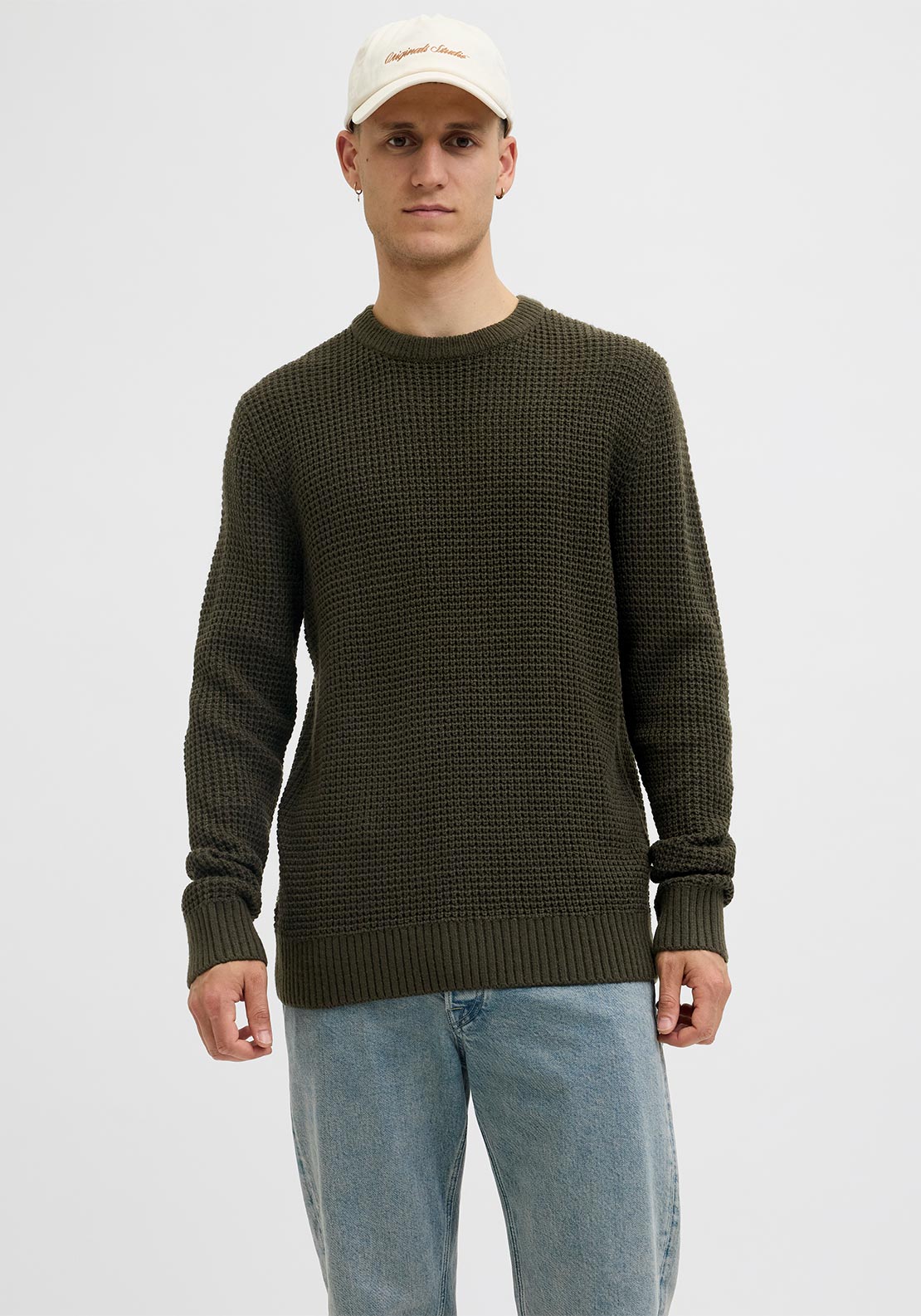 Jack & Jones Crew Neck Knit Jumper, Dark Green
