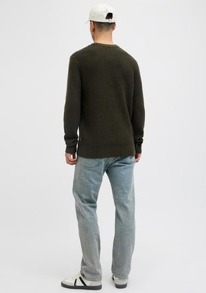 Jack & Jones Crew Neck Knit Jumper, Dark Green