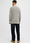 Jack & Jones Crew Neck Knit Jumper, Beige & Black