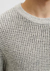 Jack & Jones Crew Neck Knit Jumper, Beige & Black