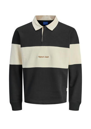 Jack & Jones Boy Rebro Long Sleeve Polo, Black
