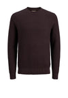 Jack & Jones Barkley Knit Crew Neck Sweater, Brown & Black