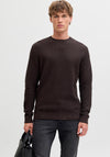 Jack & Jones Barkley Knit Crew Neck Sweater, Chocolate Brown