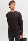 Jack & Jones Barkley Knit Crew Neck Sweater, Chocolate Brown