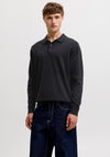 Jack & Jones Basic Long Sleeve Knit Polo Shirt, Black