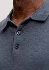 Jack & Jones Basic Long Sleeve Knit Polo Shirt, Dark Grey