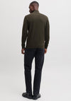 Jack & Jones Emil Knit Half Zip Sweater, Dark Green