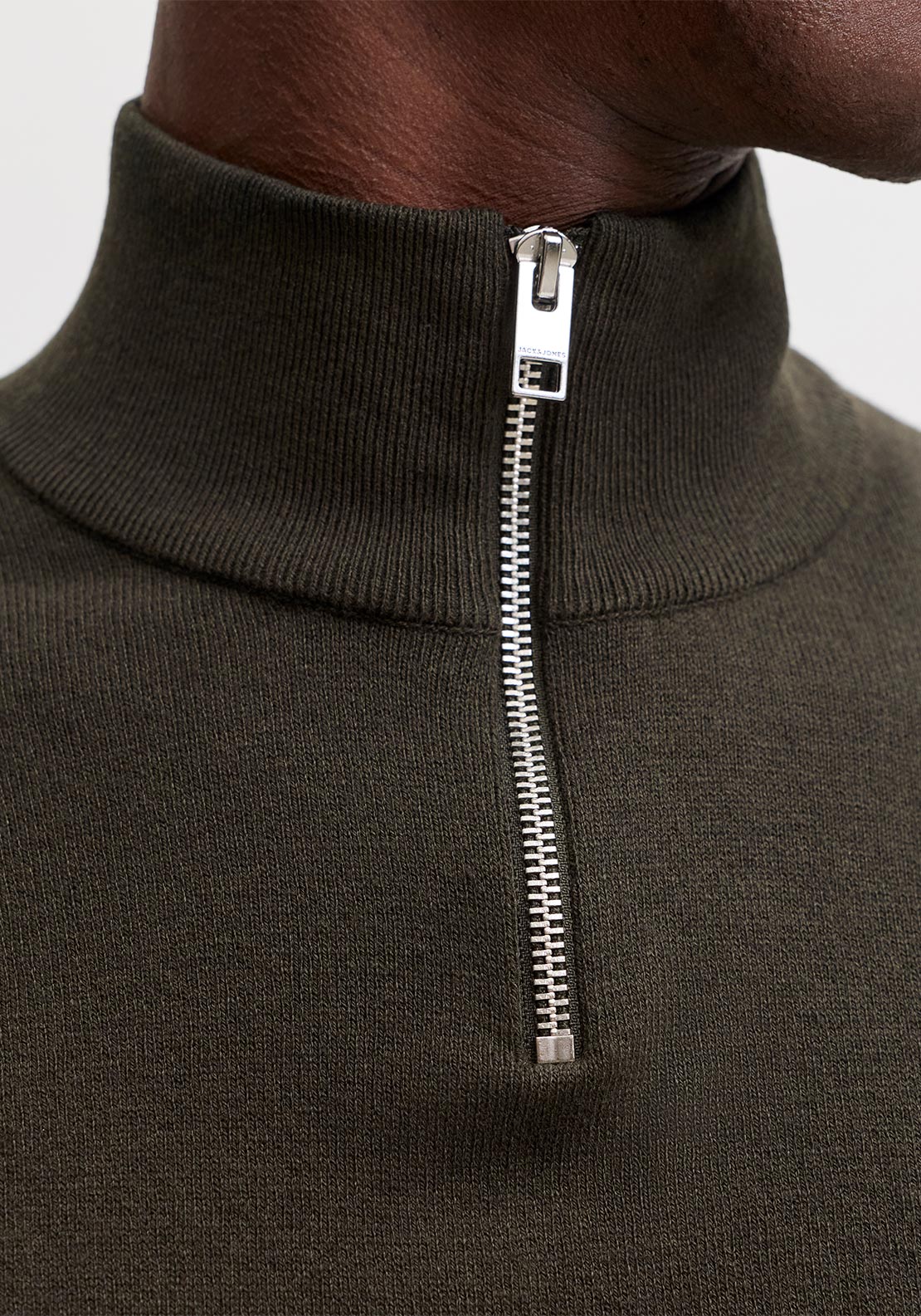 Jack & Jones Emil Knit Half Zip Sweater, Dark Green