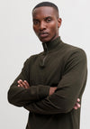 Jack & Jones Emil Knit Half Zip Sweater, Dark Green