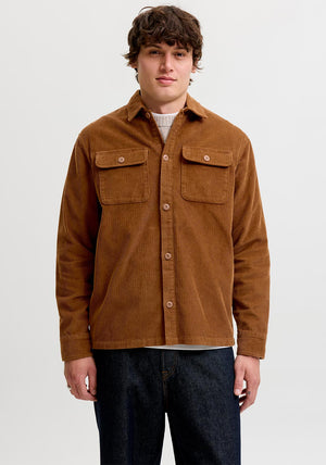 Jack & Jones Regent Corduroy Overshirt, Caramel Brown
