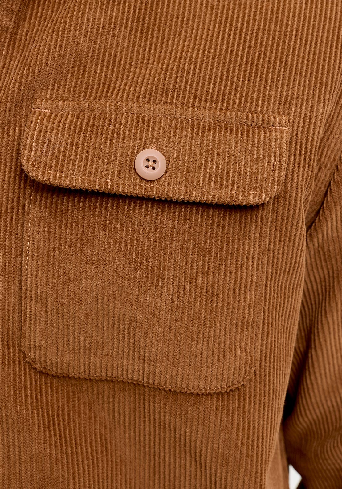 Jack & Jones Regent Corduroy Overshirt, Caramel Brown