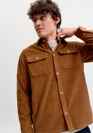 Jack & Jones Regent Corduroy Overshirt, Caramel Brown